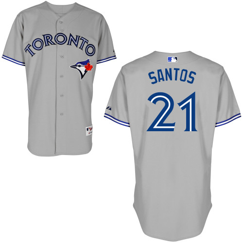 Sergio Santos #21 MLB Jersey-Toronto Blue Jays Men's Authentic Road Gray Cool Base Baseball Jersey